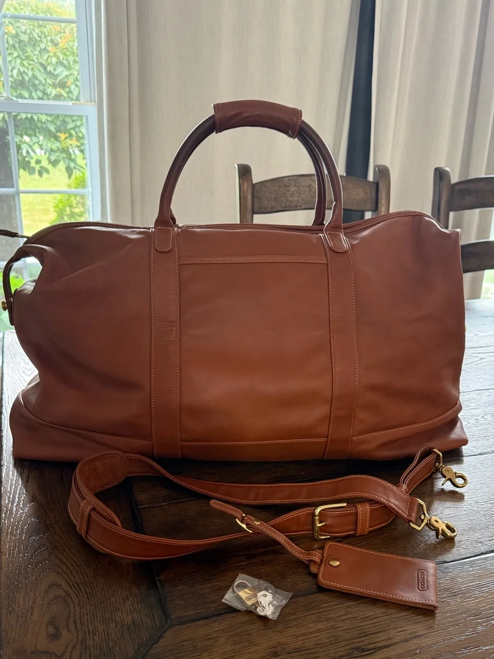 Coach Leather Vintage Duffle Luggage Cabin Bag Large 0503